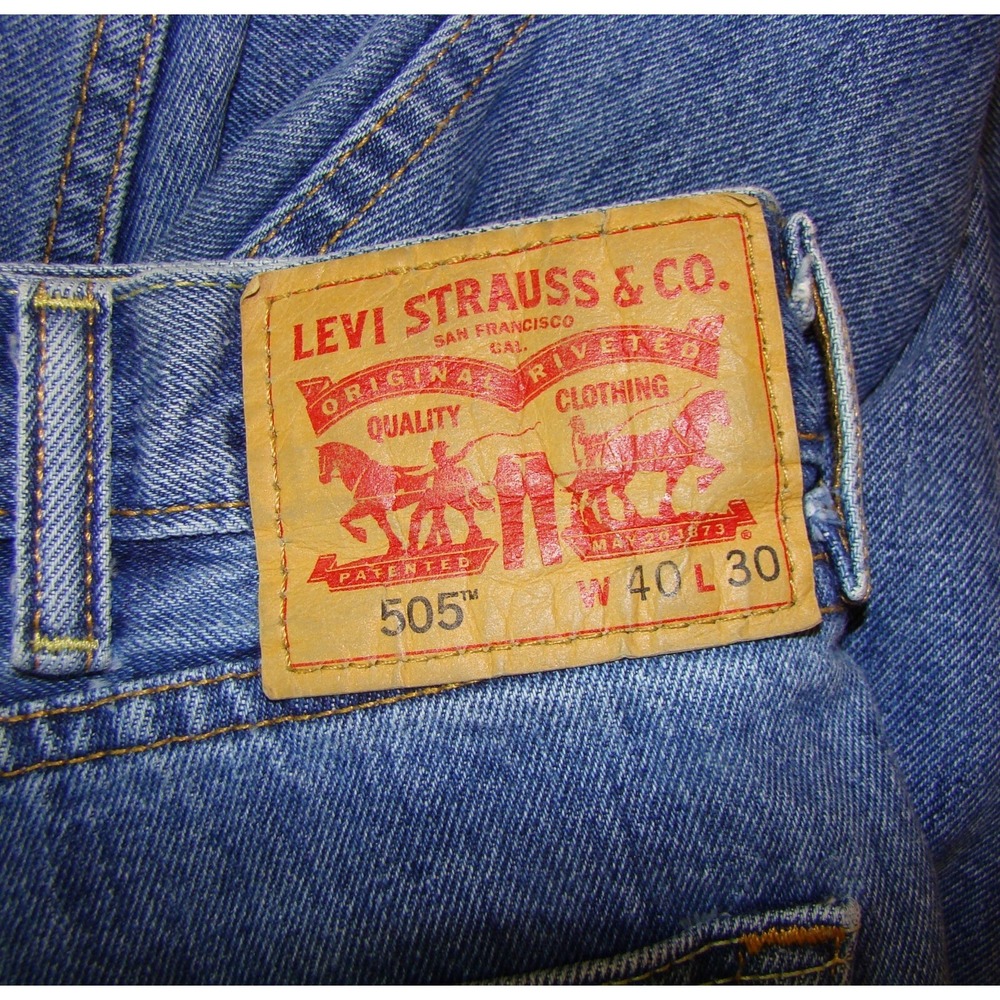 LEVIS 505 MENS STRAIGHT BLUE DENIM JEANS SIZE 40X30    D162 - Picture 2 of 8